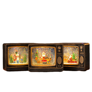 Nouveau Design Snow Globe Tv Lanterne À Eau En Plastique De Noël Fer Cheval Lanternes Avec Led Bureau & Décoration De La Maison Artisanat Cadeaux - Product Image 1