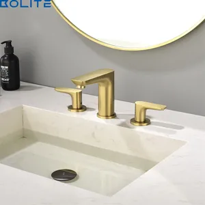 2つのスイッチが付いている洗面台の蛇口洗面台の蛇口デッキの設置3穴の浴室の洗面台の蛇口