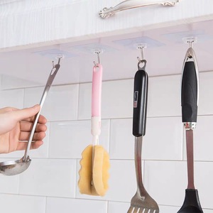 Transparent <b>Adhesive</b> <b>Hook</b> 6x6cm Strong Grip Traceless Wall Mount For Kitchen Bathroom Door Use - Product Image 3