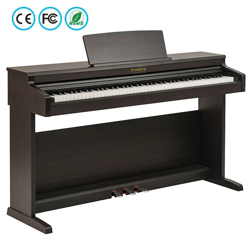 Flykeys Rosewood Shell Professional Piano 88 Keys Digital Piano Weighted Keyboard LK03S