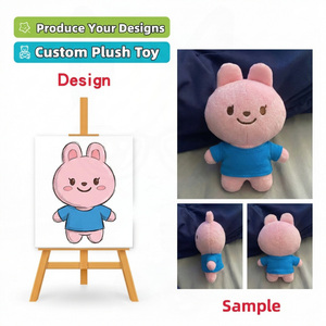 Muñecos de peluche personalizados, MOQ bajo, Mini conejo con camiseta azul, Decoración para tienda de postres, Squishies <span class=keywords><strong>Taba</strong></span>, Dinosaurio grande de huevo, Juguete antiestrés personalizado - Product Image 1