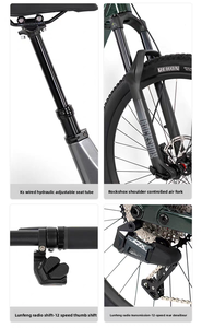 Bicicleta Eléctrica con Cuadro de Fibra de Carbono de 36V, Motor Central M600 de 250W, 85Nm, Suspensión Completa, <span class=keywords><strong>XC</strong></span> Cross-Country, Todoterreno, <span class=keywords><strong>E</strong></span>-MTB Win Rider - Product Image 6