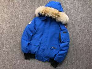 Chaqueta de Invierno, Chaqueta de Plumón con Chip NFC <span class=keywords><strong>Goose</strong></span> Home 01, Chaqueta Bomber con Cuello de Piel de Lobo, Chaqueta Corta de Plumón - Product Image 3