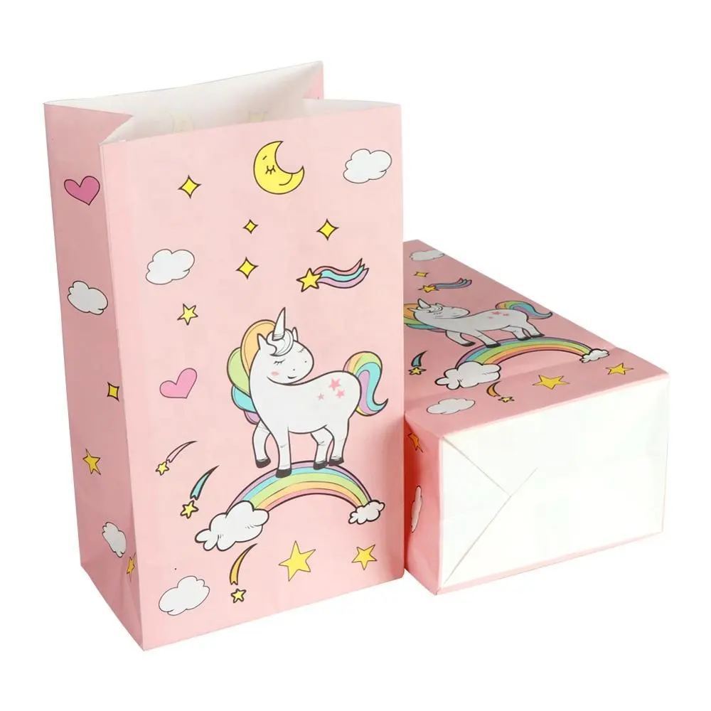 OurWarm-Caja de regalo de unicornio rosa, decoración de fiesta de cumpleaños, regalos de fiesta para niños, 12 Uds.