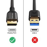 Câble DP 2.0 Mâle-Mâle 8K120Hz HDR Ultra Haute Vitesse Conducteurs Plaqués Or Bande Passante 80 Gbps pour Projecteur Moniteur Ordinateur