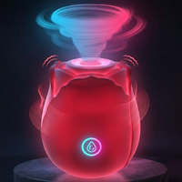 Vibrateur Rose Lumineux en Gros pour Femmes, Stimulateur Clitoridien et Mamelons à Succion Orale, Jouets Sexuels pour Adultes