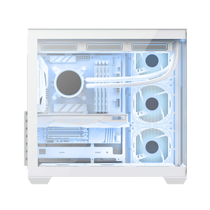 Новый дизайн, белый корпус ATX/M-ATX/<span class=keywords><strong>ITX</strong></span> PC Mid Tower, корпус для настольного компьютера, игровой корпус с закаленной стеклянной боковой панелью - Product Image 4
