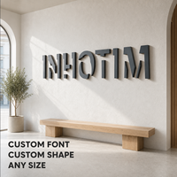 Letras de Metal con Logotipo 3D Personalizadas, Sin Iluminación, con Panel Trasero, para Letreros de Oficina y Recepción