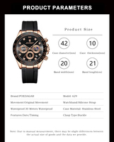 Jam Tangan Pria POEDAGAR 629 Fashion Luxury Quartz Chronograph Berkualitas Tinggi Tahan Air Jarum Bercahaya