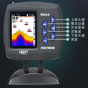 Détecteur de poissons Lucky Fish Finder FF918 C avec écran couleur, sonar, profondeur 183m, affichage chinois, détecteur de pêche en bateau - Product Image 1