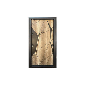 Porte de sécurité en acier, extérieur en bois, intérieur en panneau épaissi, anti-effraction, porte d'entrée résidentielle, ouverture manuelle à plat - Product Image 4
