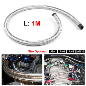 Tuyau de refroidissement de carburant haute pression en acier inoxydable tressé double couche et téflon de 1 mètre, AN4-AN10, pour véhicules, directement de l'usine - Product Image 4