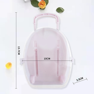 Transparent Beaded Toy Storage Box Plastic Jewelry Organizer For Hair Ties Clips And Accessories With Handle - Product Image 2