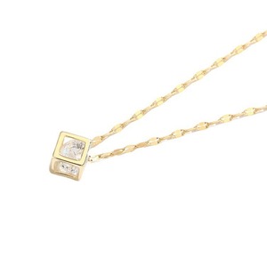 Collana da donna in rame con zirconi quadrati piccoli, stile lusso leggero, con ciondolo a catena a onde d'acqua, ispirata al Little Red Book - Product Image 5