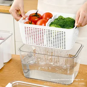 Recipiente de Almacenamiento para Refrigerador con Tapa Hermética Transparente, para Conservar Frutas y Verduras Frescas, para Uso en la Cocina - Product Image 3