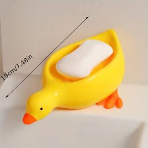 Soap Tray Self-draining Soap Rack Cute Duck-shaped Creative Rack for Shower Bathroom Kitchen Tub <b>Sink</b> Tray <b>Bracket</b> Bathroom - Product Image 4