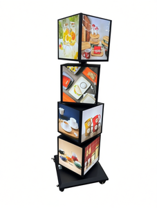 Display Light Box Cube Black Aluminum Frame Led Lights 3000 Lumens Retail Display Stand Freestanding Durable - Product Image 1