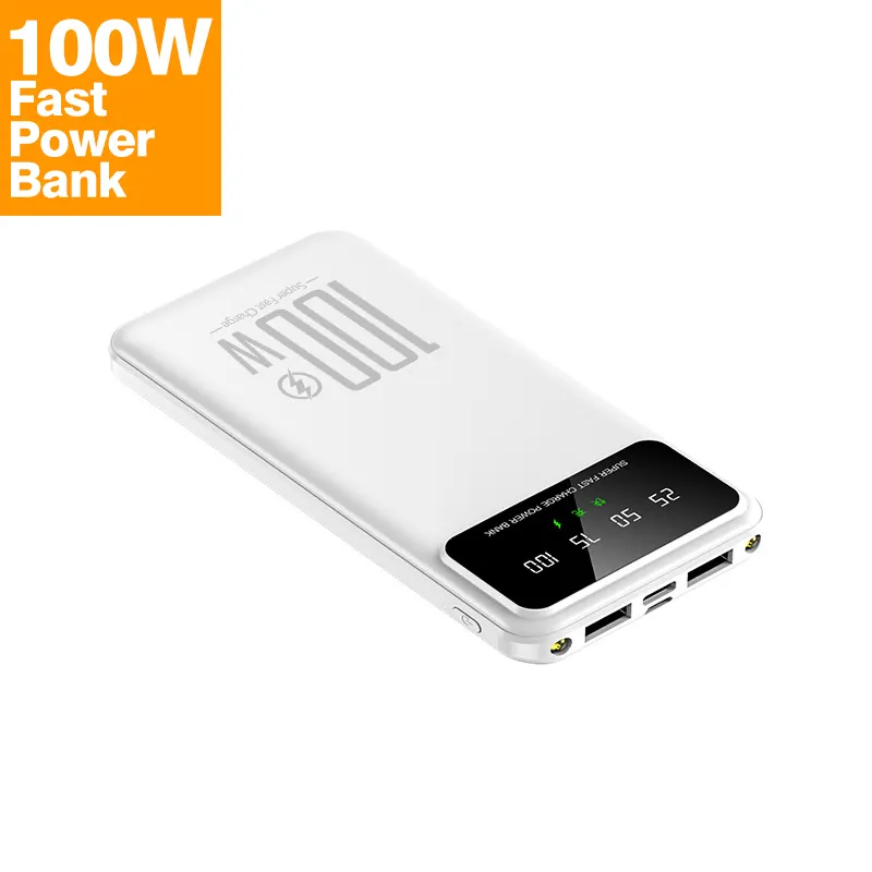 พาวเวอร์แบงค์แบบพกพา Pd 100W 22.5W เอาต์พุต USB + C คู่ชาร์จเร็ว10000mAh ธนาคารปรับแต่งโลโก้ของขวัญได้ตามต้องการ