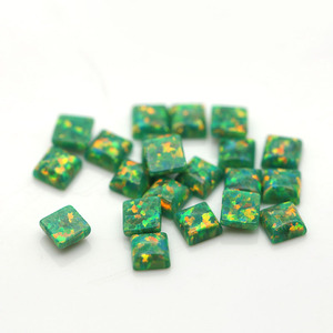 Square Cut OP21 Green Opal Stone Synthetic Gemstone - Product Image 5