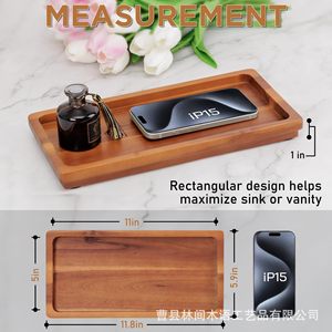Solid Wood <b>Tea</b> <b>Tray</b> Rectangle 1 Compartment For Hotel Coffee <b>Tea</b> Serving Home Breakfast Display Storage <b>Tray</b> - Product Image 5