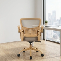 Chaise de bureau Henglin à dossier mi-haut en maille, hauteur réglable, siège en tissu respirant, accoudoirs fixes, base conique en nylon 50 mm, pour bureau à domicile