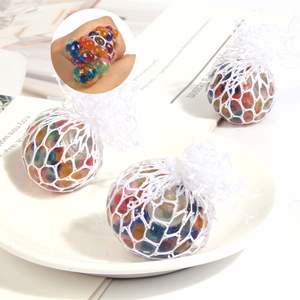 ลูกบอลบีบคลายเครียด, ลูกบอลยาง TPR นุ่มเด้งดึ๋งพร้อมตาข่าย - บรรจุเม็ดน้ำ, ของเล่นบีบคลายเครียด - Product Image 2