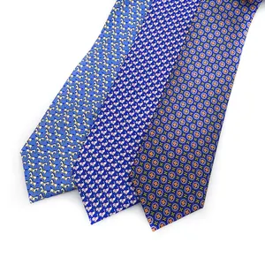 Animali personalizzati tutti i tipi di cravatte da uomo abbinate a camicie 100% cravatte di seta stampa Animal Necktie serigrafia e stampa digitale entrambi