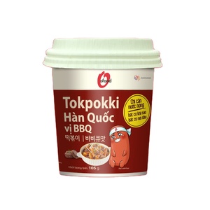 O'Food Tokpokki BBQ Instantáneo al por Mayor 105g - Taza de Pastel de Arroz Coreano Ahumado y Sabroso - Comida Rápida, Snack, Venta al por Mayor 2026 - Product Image 1