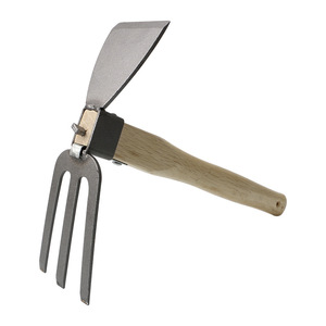 Petite houe en acier avec manche en bois, largeur de 7,5 cm, pour le jardinage, le désherbage, la plantation de fleurs et de légumes, outil de creusement multifonctionnel - Product Image 2