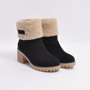 Botas de nieve plegables de Invierno para mujer, zapatos con piel de felpa, botines informales sin cordones, <span class=keywords><strong>calzado</strong></span>, Botas, botines para mujer, <span class=keywords><strong>calzado</strong></span> - Product Image 4