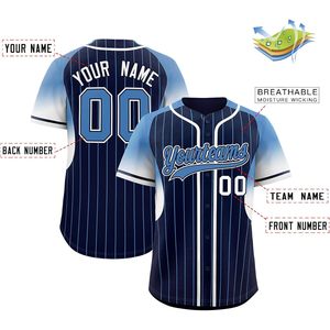 Custom Stripe Baseball Jersey Unisex Adult Button Down Softball Shirt Personalized Team Name Number Breathable Sublimated - Product Image 3