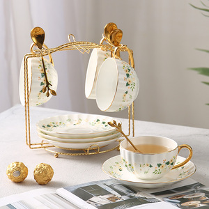 Set di Tazza e Piattino in Porcellana di Lusso Stile <span class=keywords><strong>Inglese</strong></span> ed Europeo con Design Floreale, Resistente al Calore, Regalo Aziendale - Product Image 2