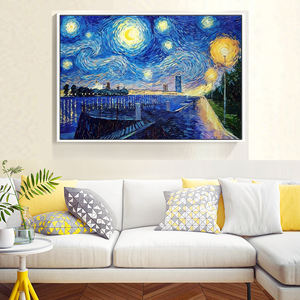 Peinture Diamant Nuit étoilée de <span class=keywords><strong>Van</strong></span> <span class=keywords><strong>Gogh</strong></span> Sunloop Arts Moderne 5D Bricolage Diamants Complet Personnalisable Boîte Privée - Product Image 4