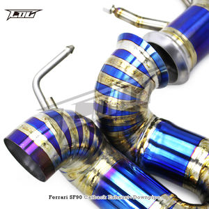 BSK SUS304 Downpipe Titanium Blue Catback Silencieux pour <span class=keywords><strong>Ferrari</strong></span> <span class=keywords><strong>SF90</strong></span> 3.9T V8 2019-2023 X Pipe Straight Street Race Système d'échappement - Product Image 5