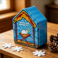 Boîte en fer blanc rectangulaire JH Adorable pour Noël, idéale pour biscuits, chocolats, bonbons, aliments pour bébés et hamburgers
