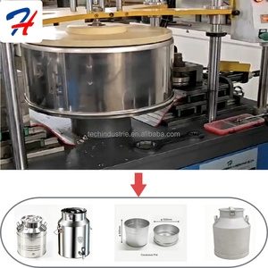 Chaîne de production de cuiseurs vapeur à couscous à 2 niveaux HT et de seaux à huile d'olive/lait avec presse hydraulique à quatre colonnes pour usine de fabrication - Product Image 4