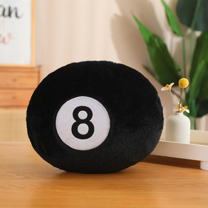 Cuscino a forma di Biglia Nera del Biliardo (Numero 8) in Peluche con Guscio in Pelle, Semilavorato, Giocattolo di Pezza in Cotone PP, 31-50cm - Product Image 4