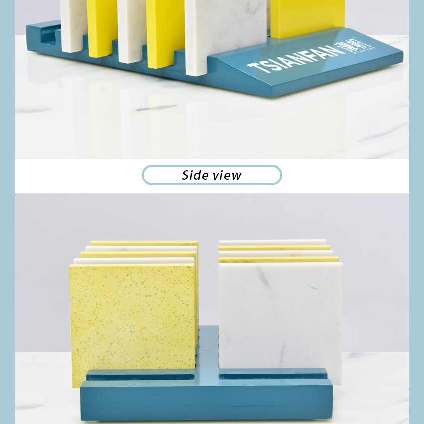 New Design Modern Mdf Tabletop Stand Ceramic Tile Rack Granite Stone Marble Pannel Quartz Sample Showroom Display
