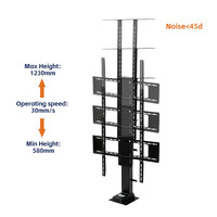Support de télévision électrique ergonomique rotatif à fixation au sol, télécommande intelligente, hauteur réglable 580-1230 mm, support de levage pour téléviseur