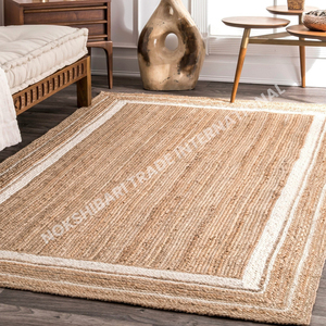 Tapis en jute tissé à la main en fibre naturelle Matériau écologique idéal pour le salon, la chambre et la décoration intérieure Looks élégants - Product Image 2