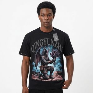 Maglietta Personalizzata Leggera 250 <span class=keywords><strong>CSM</strong></span> 100% Cotone Lavorato a Maglia, Ecologica, Traspirante, Vestibilità Ampia, Stampa DTG, Lunghezza Regolare, con Strass, Stile Hip Hop - Product Image 2