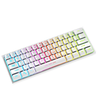 Clavier mécanique de jeu 61 touches, rétroéclairage RGB, touches programmables, câble Type-C détachable, design mini, interrupteurs rouges