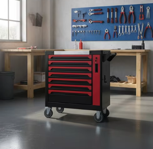 Coffre à outils réglable en acier inoxydable à 7 tiroirs, capacité de charge de 400 kg, armoire de rangement robuste pour <span class=keywords><strong>garage</strong></span>, atelier de <span class=keywords><strong>mécanique</strong></span>, maison - Product Image 4