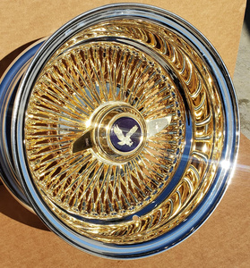 Nouvelles jantes en acier 13x7 légères de luxe pour voiture, à rayons profonds, finition chromée, couleur Or Zenith, ajustement universel - Product Image 3