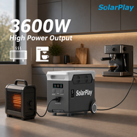 Station d'alimentation portable Solarplay 3840Wh, générateur solaire 3600W, charge rapide AC, alimentation de secours pour la maison en UE