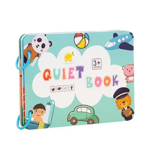 Wholesale hot trending 2022 montessori baby my quiet book for toddlers 2-4 wooden felt quiet busy book best educational sensory
