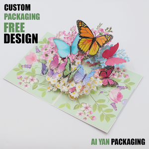 Cross-Border Pop-Up 3D Butterfly Wisteria Flower <strong>Greeting</strong> <strong>Card</strong> for <strong>Birthday</strong> Valentine's Day Wedding Mother's Day Paper