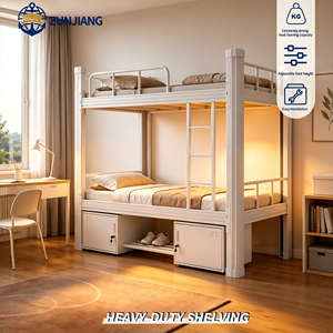 Modern Design Steel Frame Metal Bunk <strong>Bed</strong> <strong>Double</strong> Layer Dormitory <strong>Loft</strong> <strong>Bed</strong> for Student's Bedroom - Product Image 1