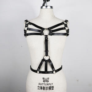 PU Leather <b>Harness</b> Garter Body Bondage Adjustable Caged Cupless Bra Belts Goth Rave Wear Tops Lingerie - Product Image 5