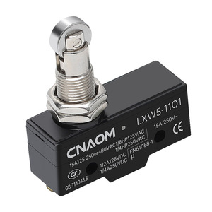 Micro-interrupteur à rouleau CNAOM LXW5-11Q1 15A 250VAC SPDT avec bornes à vis, boîtier ABS - Product Image 1